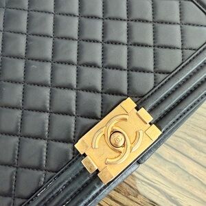 Chanel Boy Bag Black with gold hardware calfskin